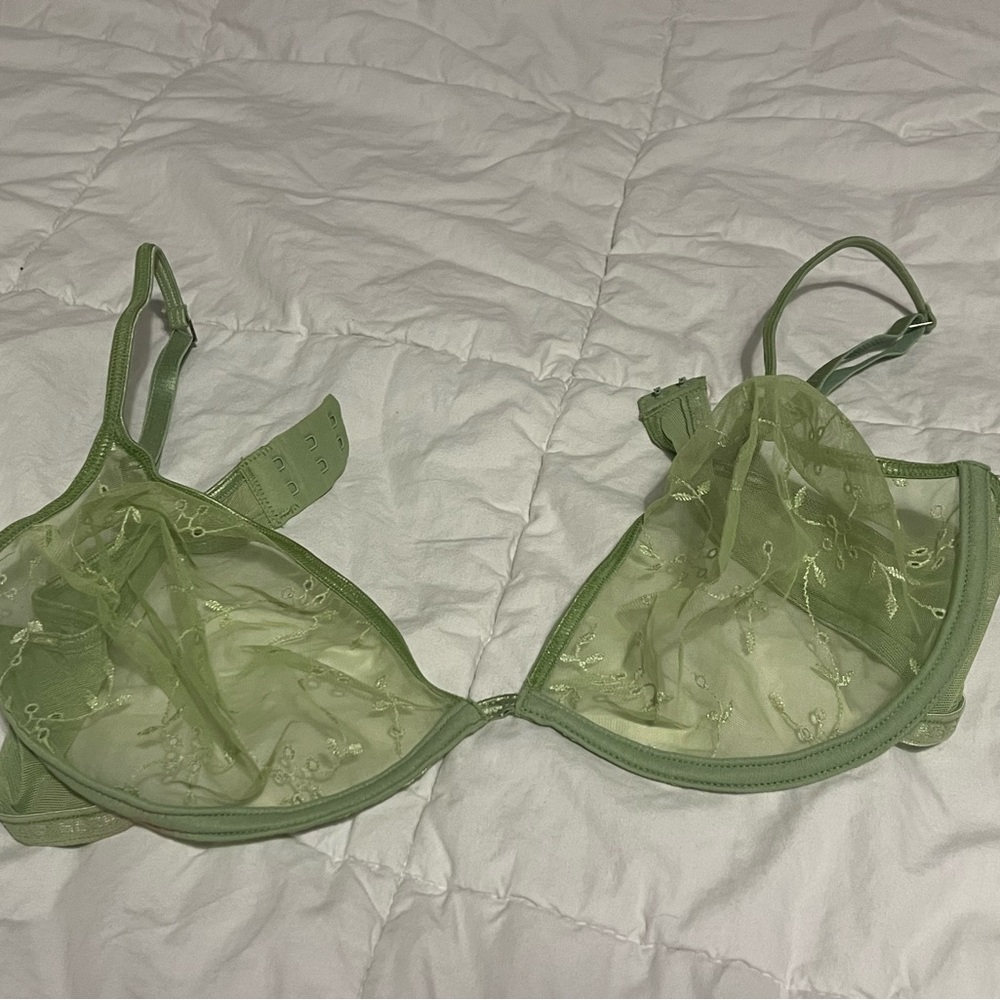 Green Lace Bra